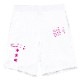 Three Star Vivid Pink half pants White