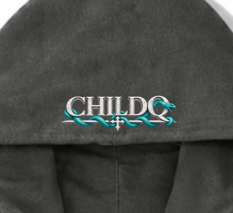 CHILDQ TURQUOISE BLUE SNAKE STATUE FADE zip Hoodie Black