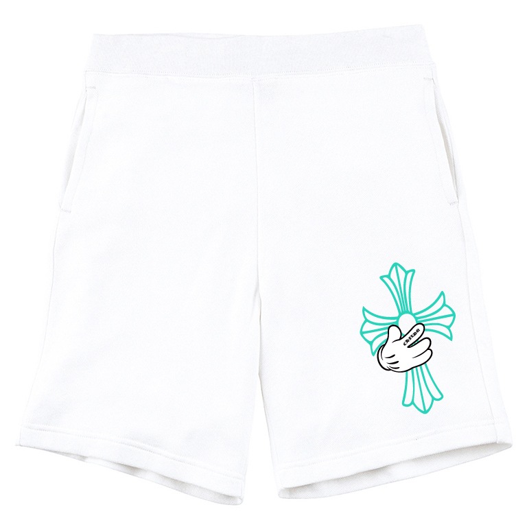 Cross hand half pants White T&co blue