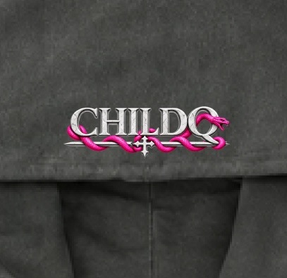 CHILDQ VIVIT PINK SNAKE STATUE FADE zip Hoodie Black