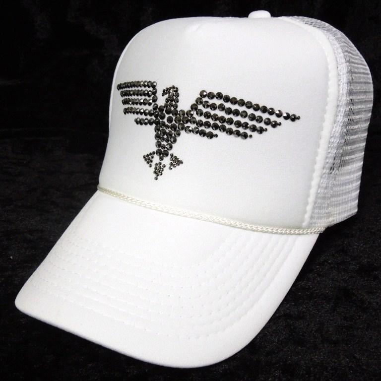 Eagle Swarovski Cap White