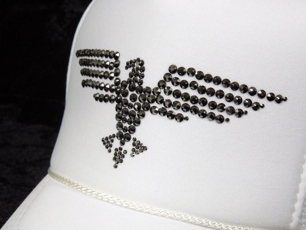 Eagle Swarovski Cap White