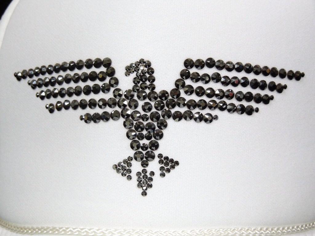 Eagle Swarovski Cap White