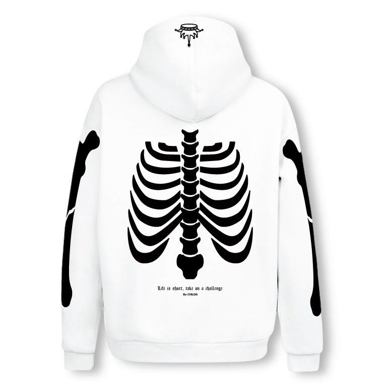 Bone Crystal Hoodie White