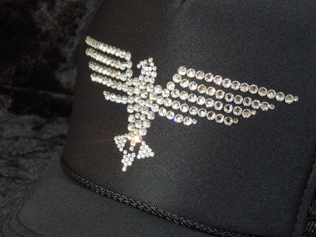 Eagle Swarovski Cap Black