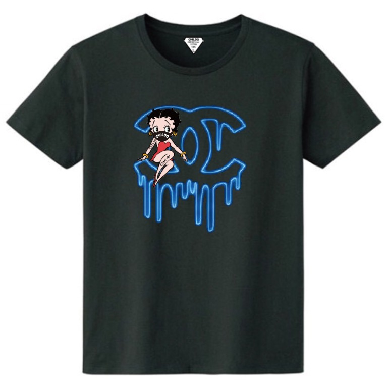 CHILDQ & Betty N.o3 Black x Neon Blue T-shirt