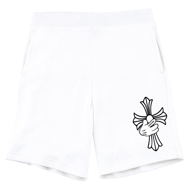 Cross hand half pants White