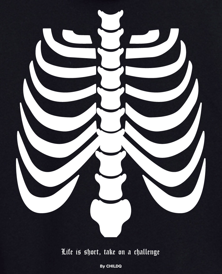 Bone Crystal Hoodie Black