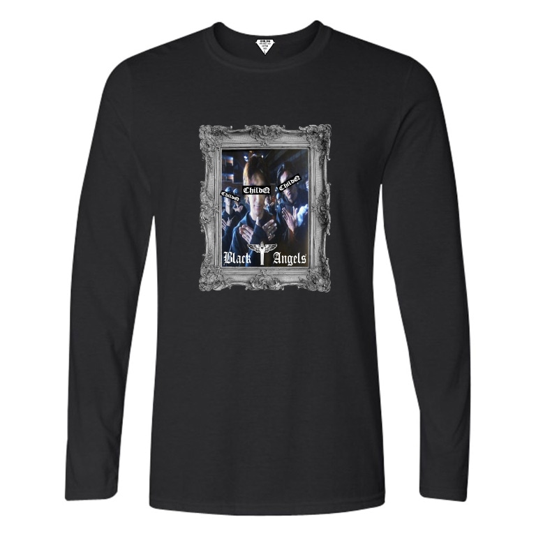 Black angels Artwork��Long T-shirt Black