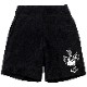 Cross hand half pants Black
