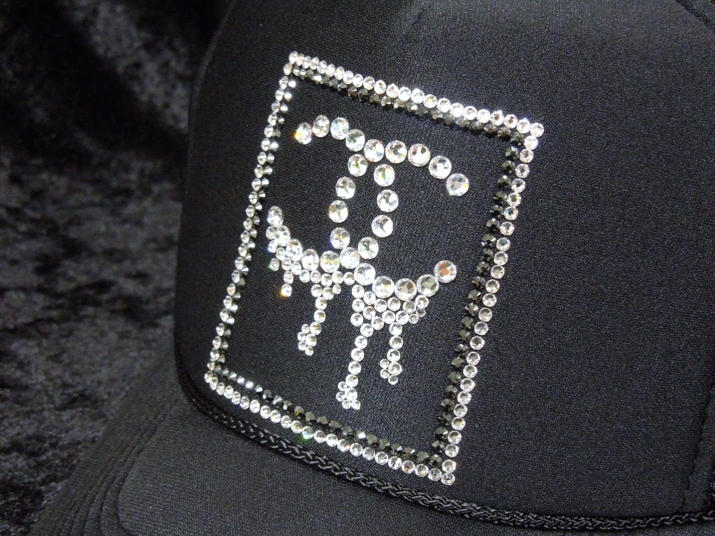 Parody Melting square Swarovski cap Black