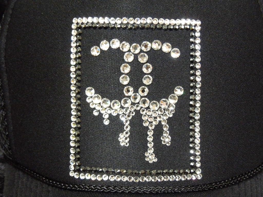 Parody Melting square Swarovski cap Black