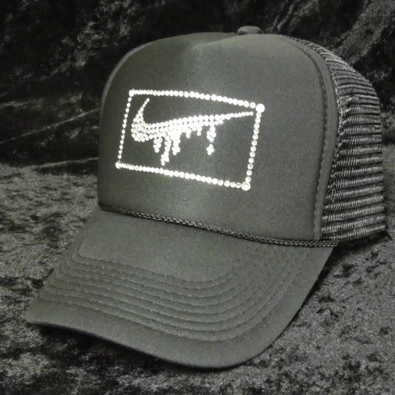 Parody Melt Mark flame Swarovski Cap Black
