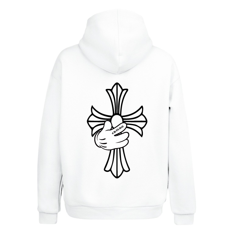 Cross hand Hoodie white