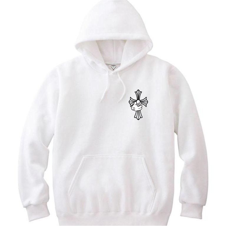 Cross hand Hoodie white