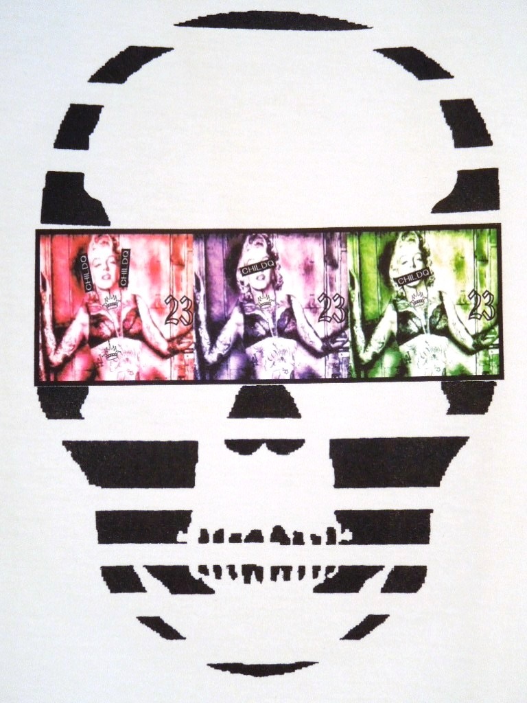Skull Tattoo Girl NO.23 T-shirt White