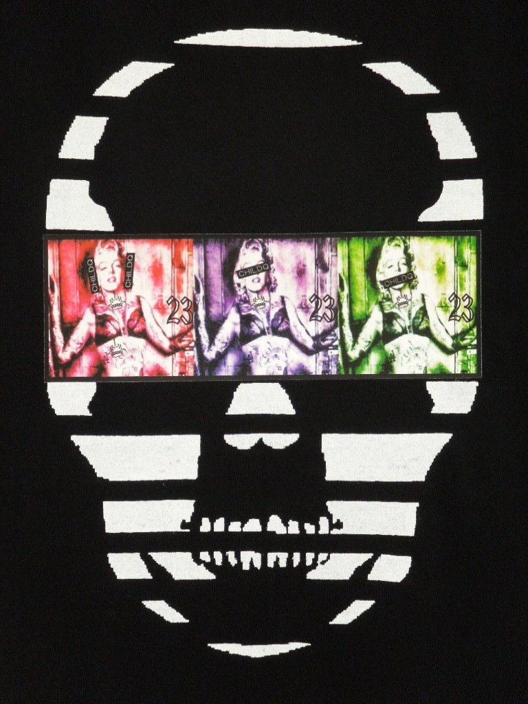 Skull Tattoo Girl NO.23 T-shirt Black