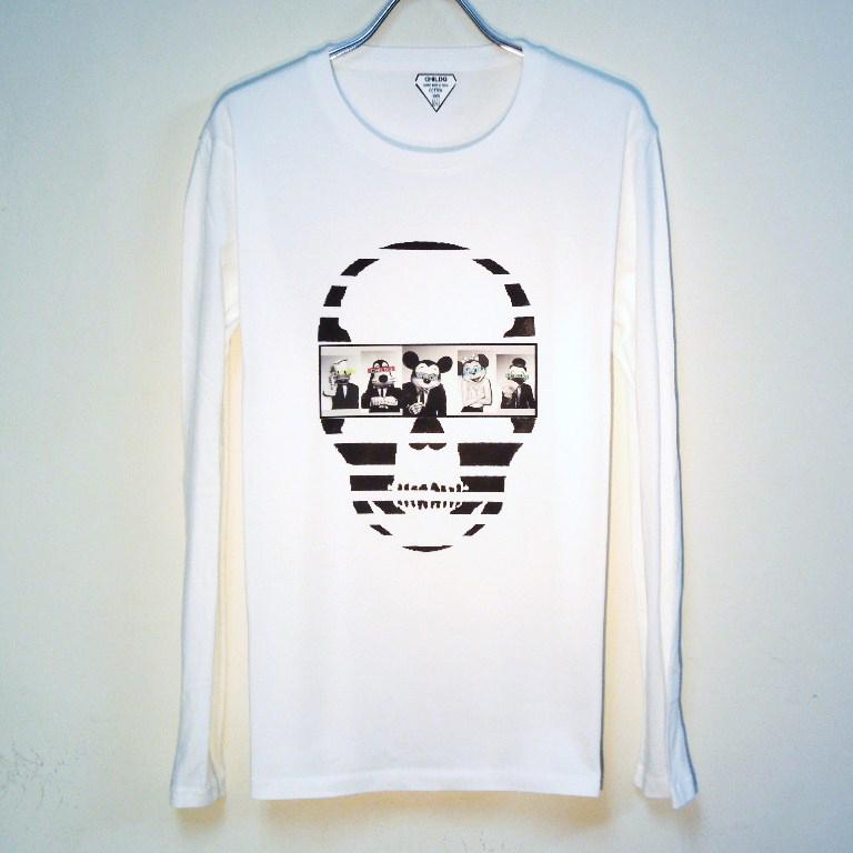 Skull Secret animalLong T-shirt White