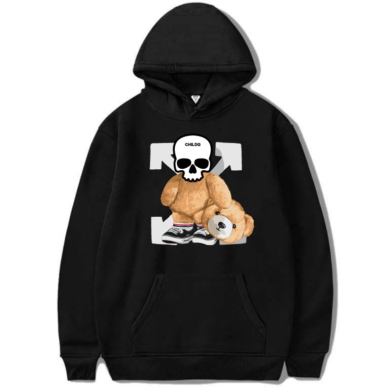 Skull Bear hoodie Black