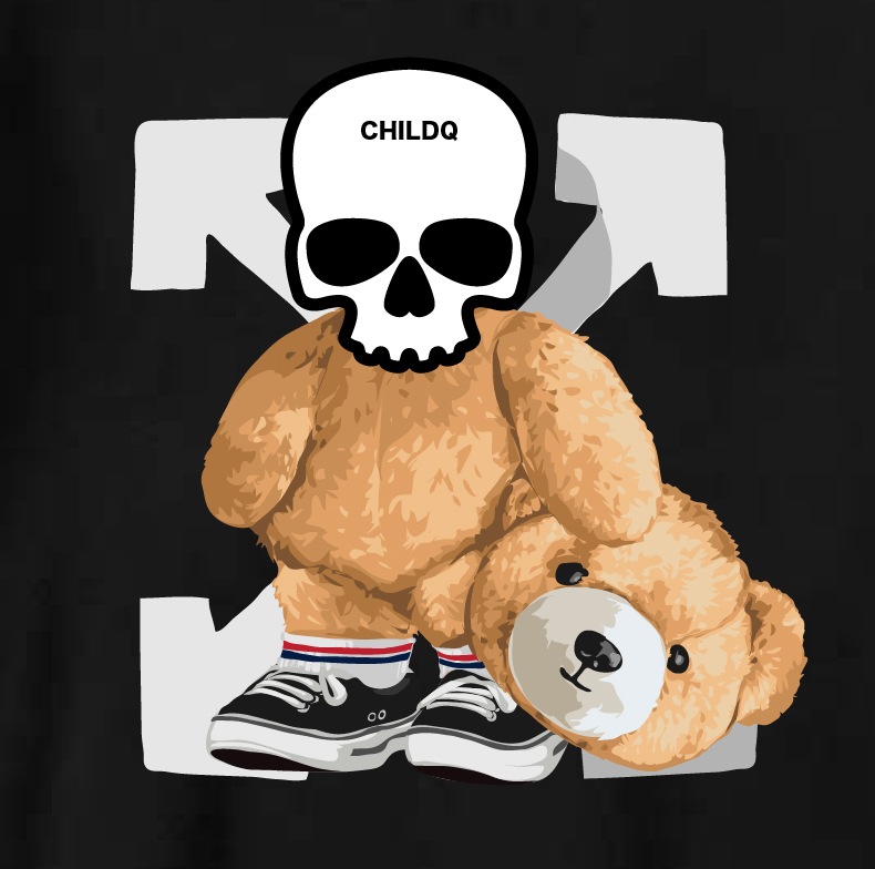 Skull Bear hoodie Black