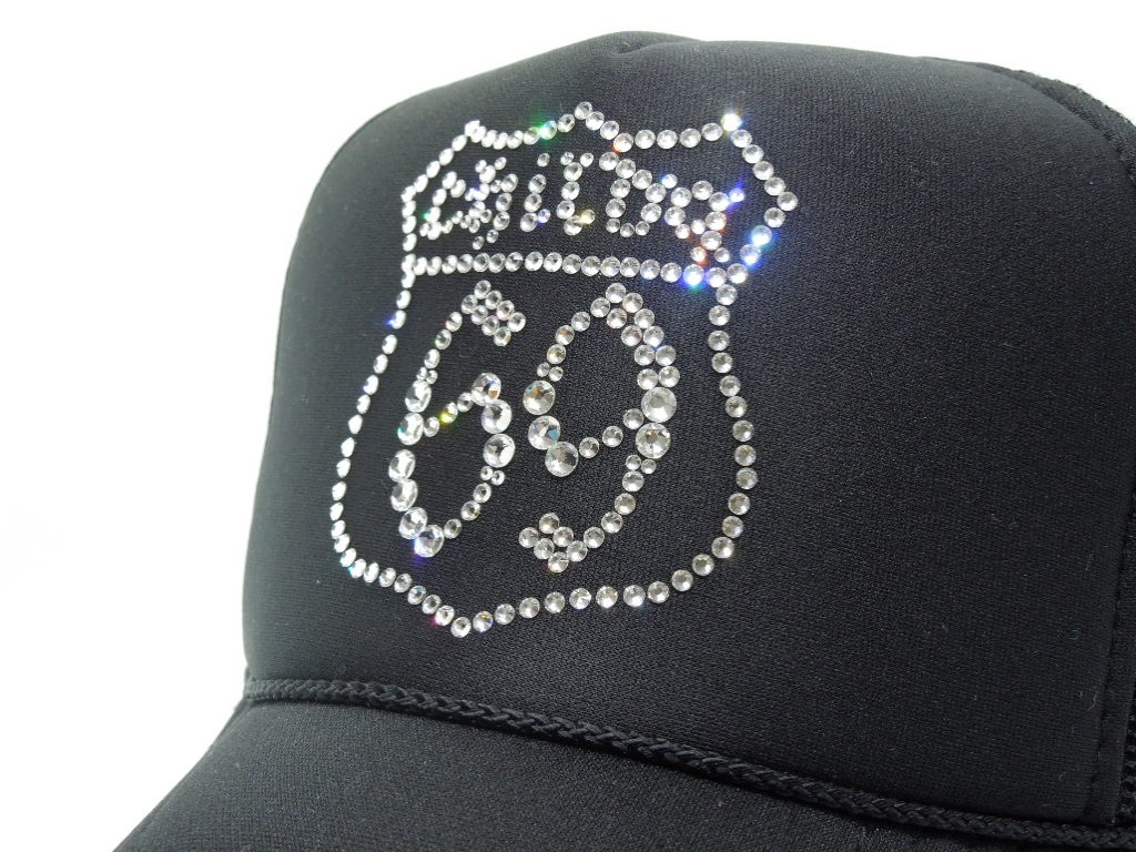 Route 69 Swarovski cap Black