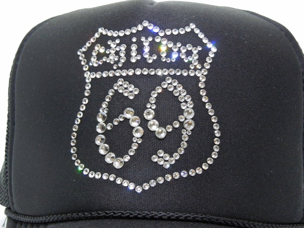 Route 69 Swarovski cap Black