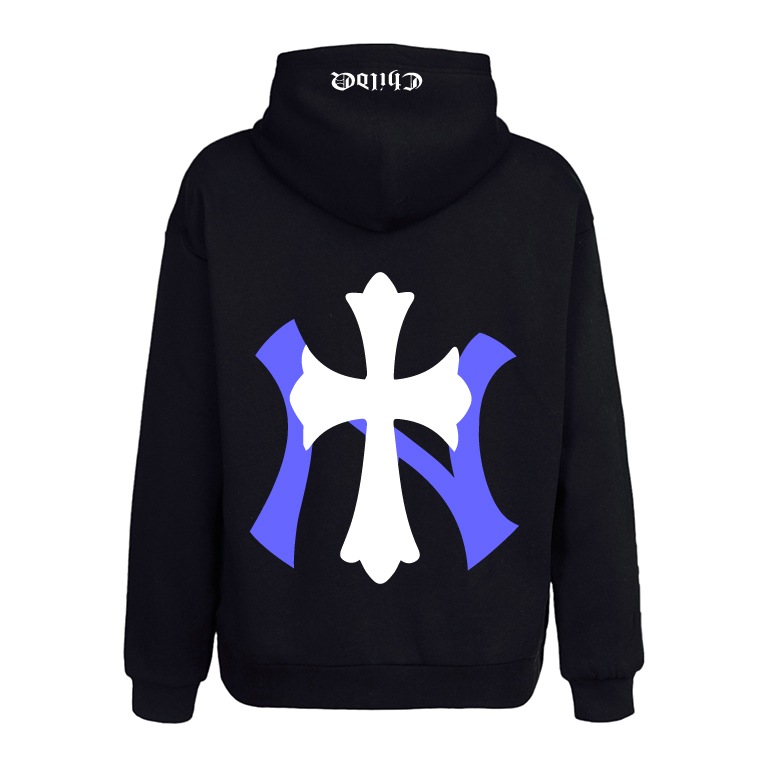 NY cross hoodie Black