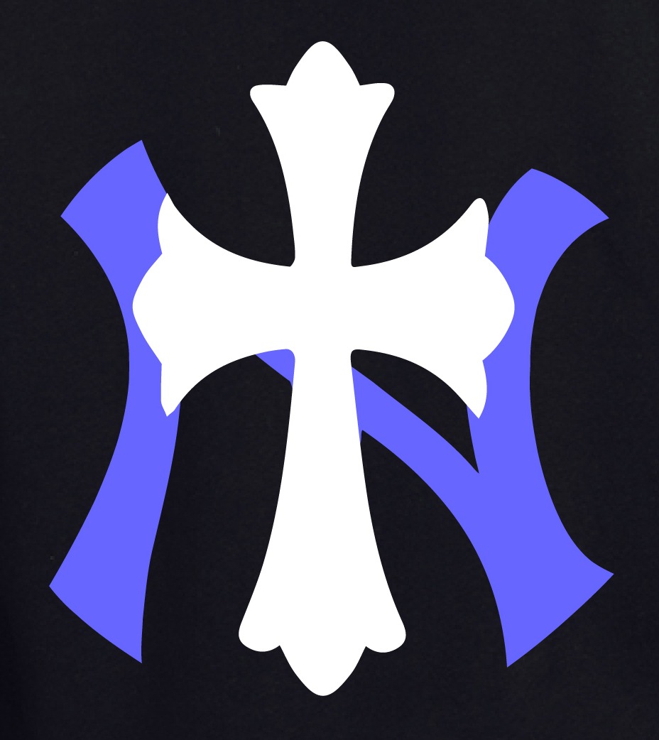 NY cross hoodie Black