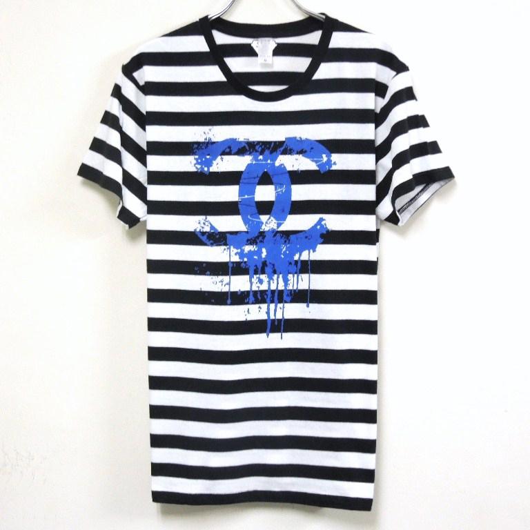 Parody Melting T-shirt border��Blue