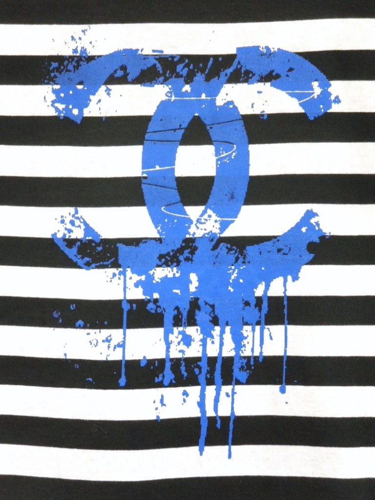 Parody Melting T-shirt border��Blue