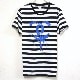 Parody Melting T-shirt border��Blue