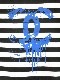 Parody Melting T-shirt border��Blue