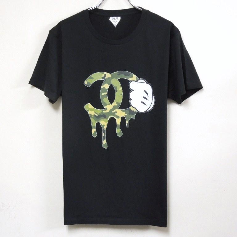 Parody One Hand Swarovski T Shirt Black��Camouflage