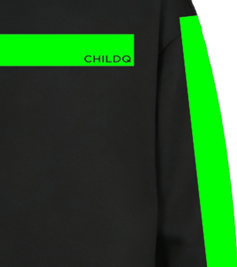 Vivid Green Line Sweat Black