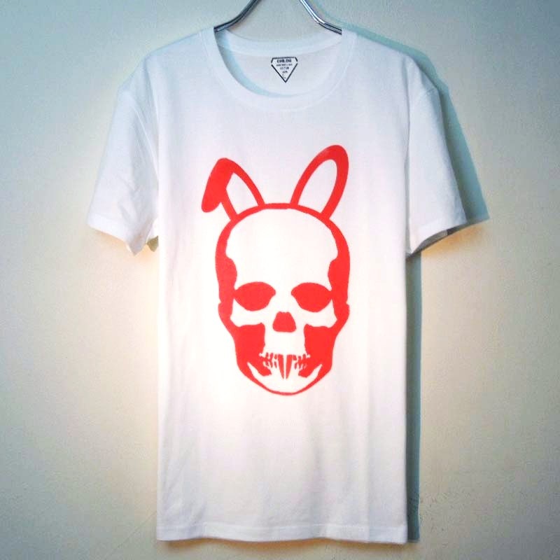Skull Bunny T-shirt white��Red