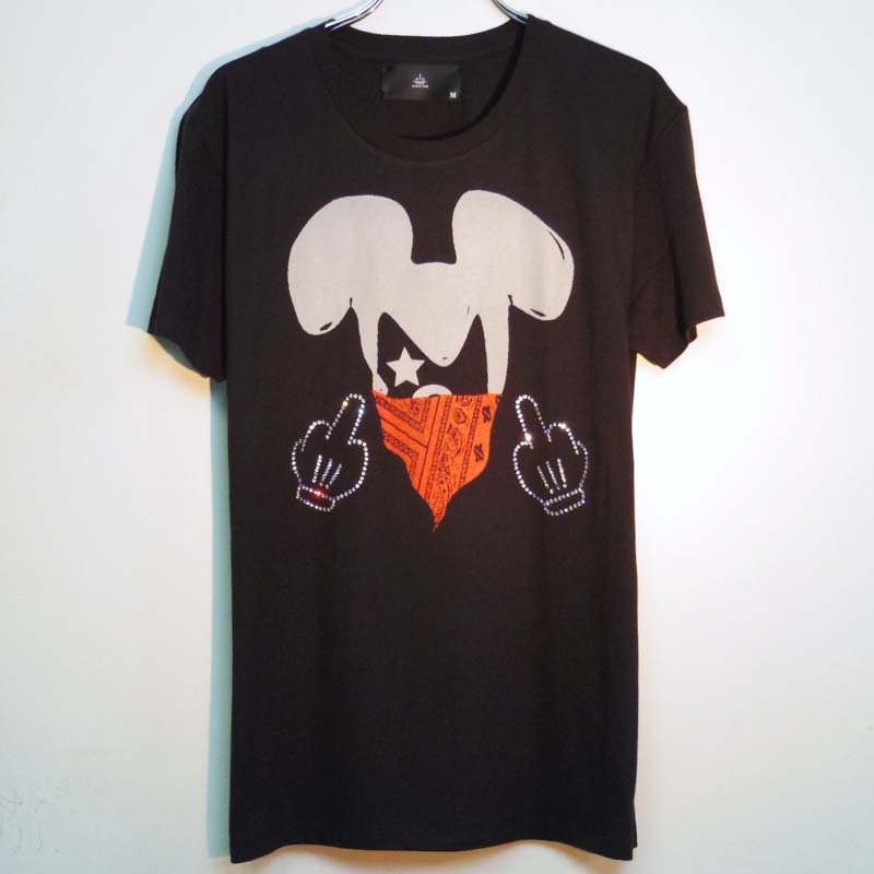 Gangster mouse Swarovski T-shirt Black��Red