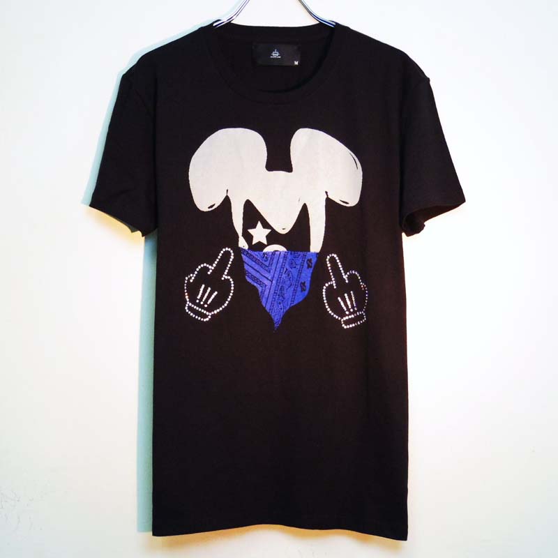 Gangster mouse Swarovski T-shirt Black��Blue