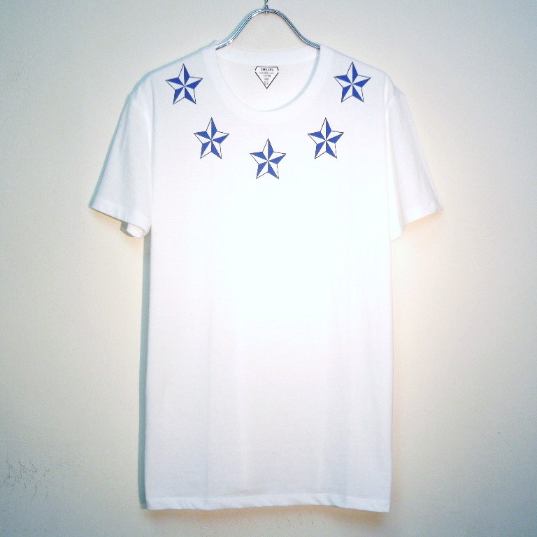 Five Rock Star T-shirt��white��blue