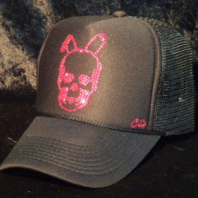 Skull Bunny Swarovski cap Black��Red