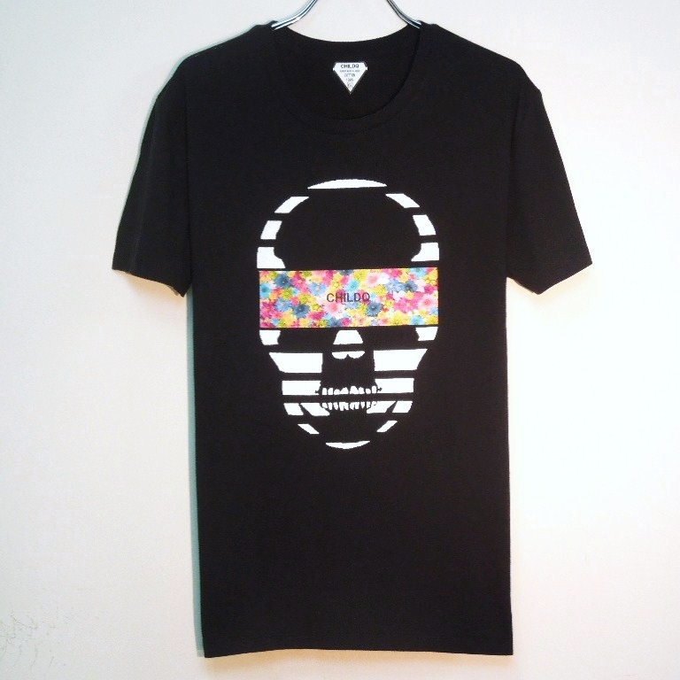Skull Colorful flower��Black