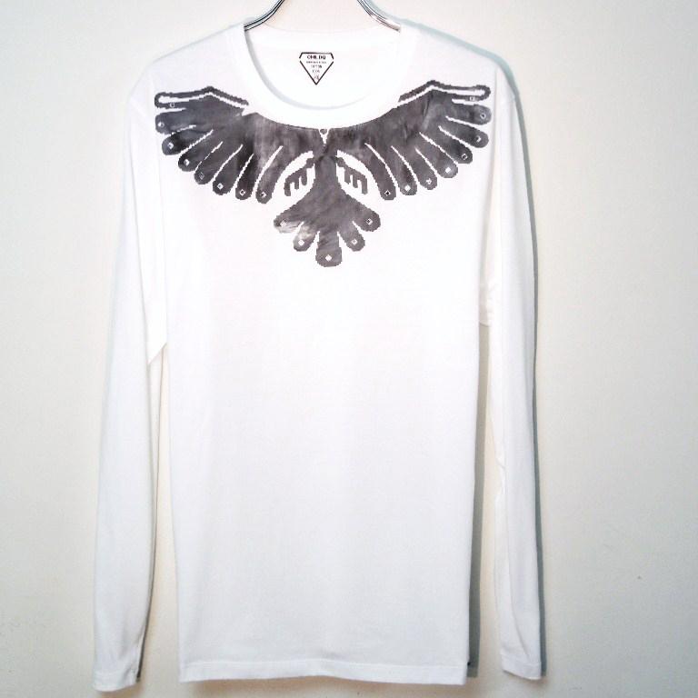 Phoenix Swarovski Long T-shirt white / Gray