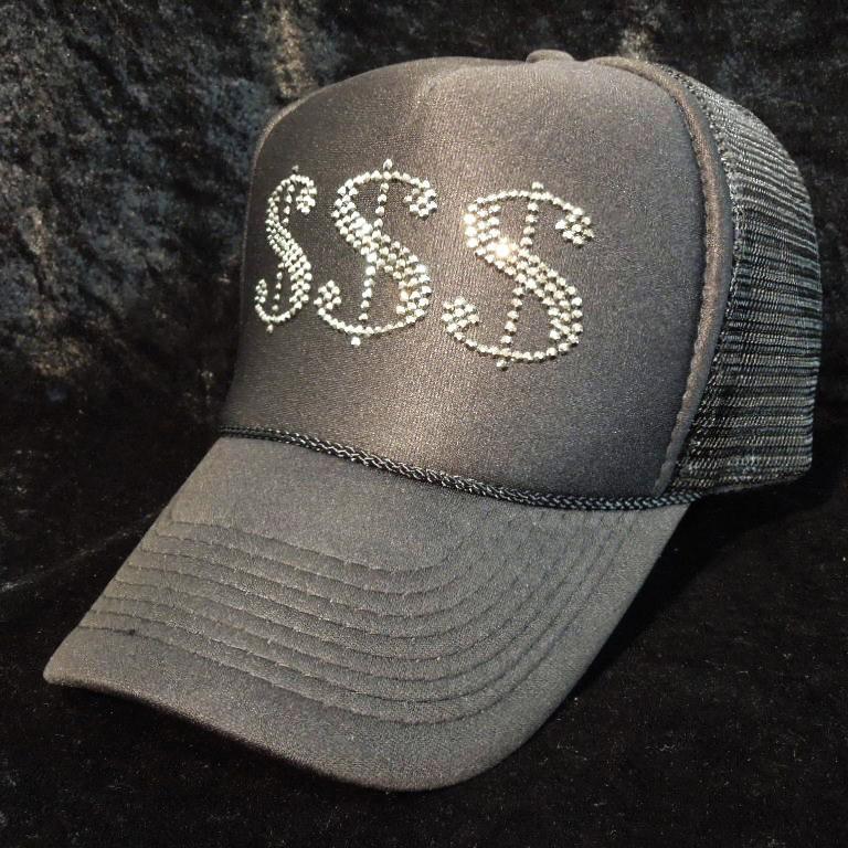 Dollar Three Swarovski Cap black