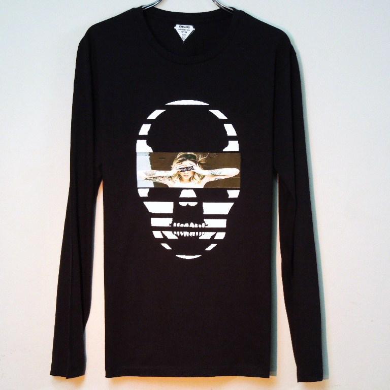 Skull Tattoo Girl Long T-shirt black