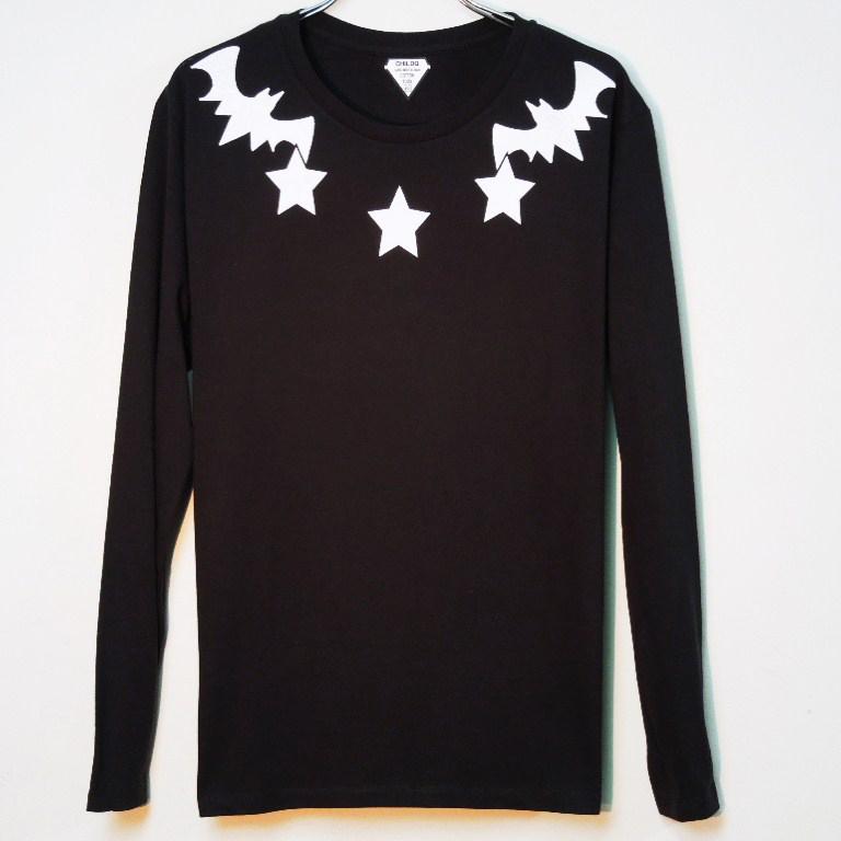 Star bat Long T-shirt black