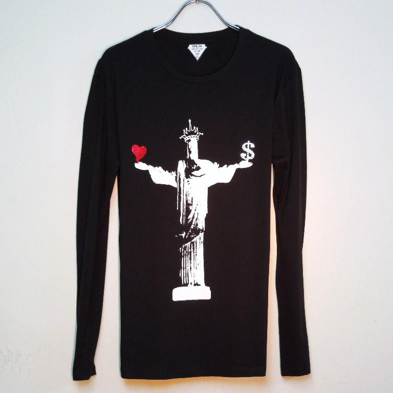 Jesus Swarovski Long T-shirt black