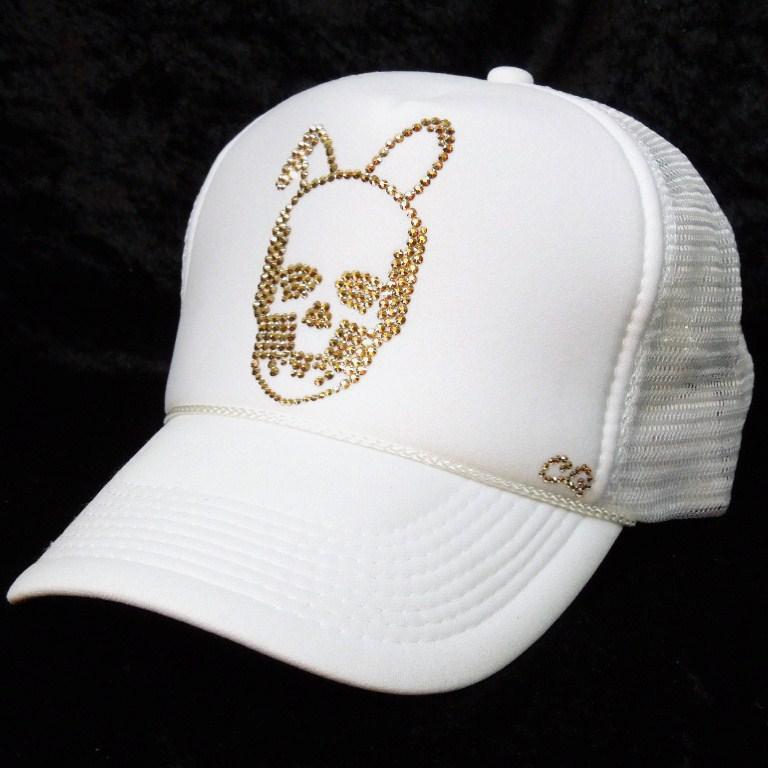 Skull Bunny Swarovski cap��White��Gold