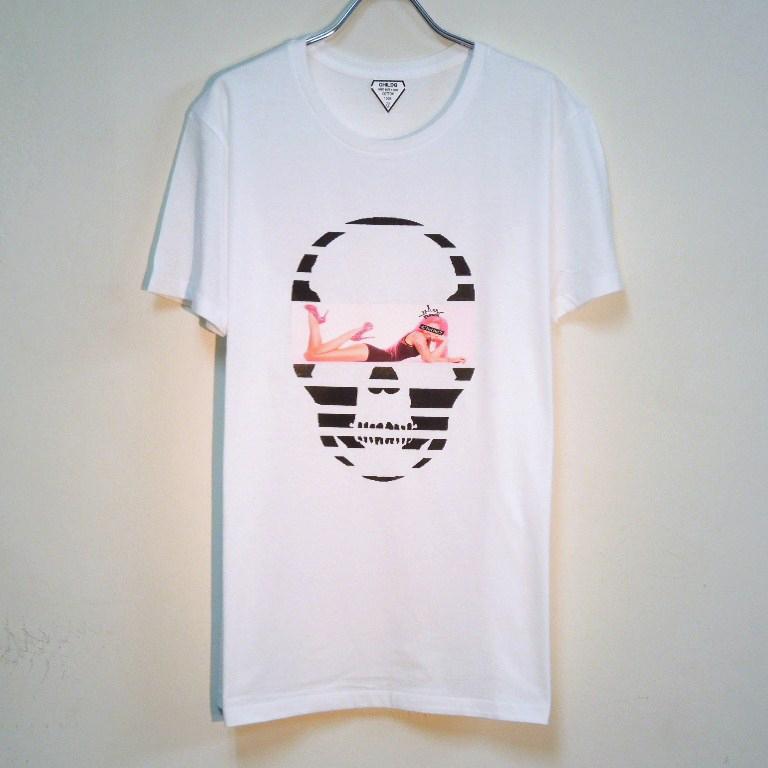 Skull Tattoo Girl NO.3  T-shirt White