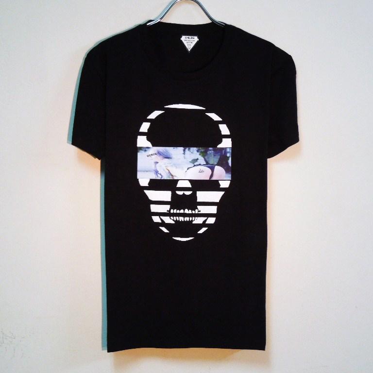 Skull Tattoo Girl NO.4 T-shirt Black