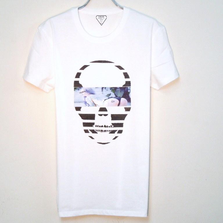 Skull Tattoo Girl NO.4 T-shirt��White