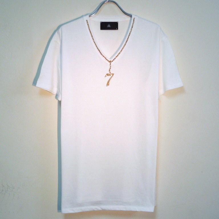 Seven Gold Swarovski necklace T-shirt��White